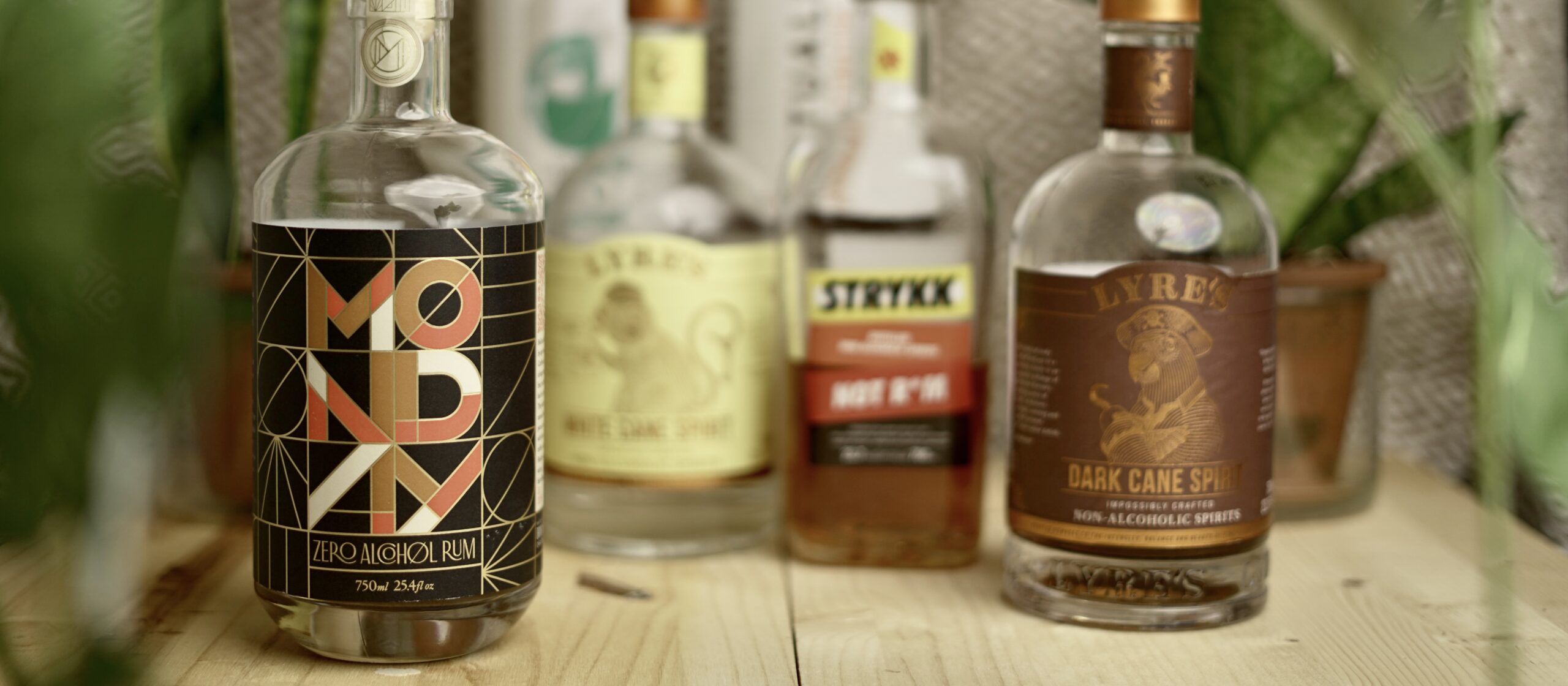 A horizontal roundup of all the zero proof rums we tried.